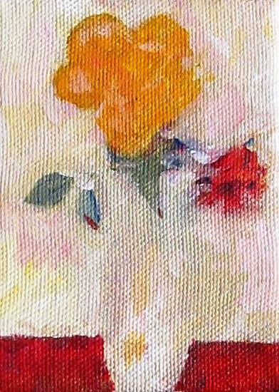 Two Roses in a Vase Painting by Anita Dale Livaditis
