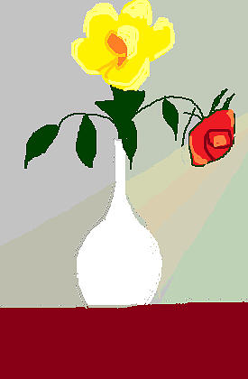 Two Roses in a Vase Digital Painting by Anita Dale Livaditis