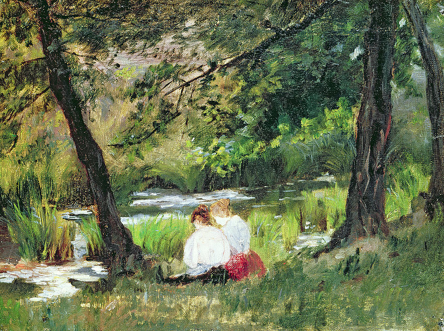 Impressionism Painting - Two Seated Women by Celestial Images