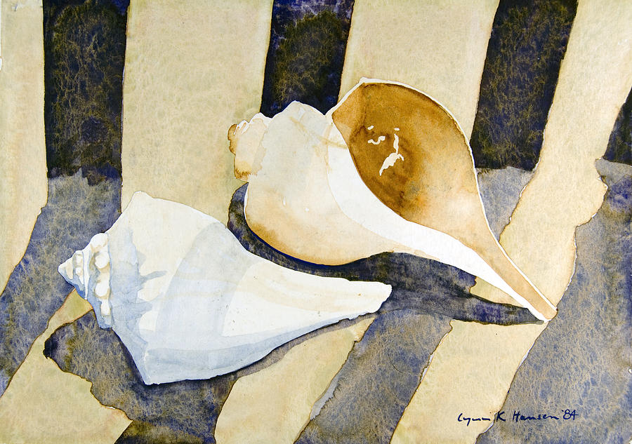 Two Shells Painting by Lynn Hansen