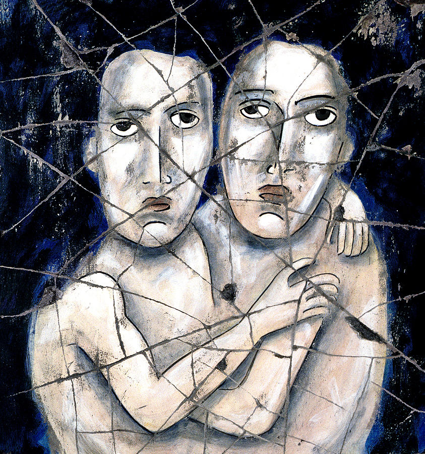 Surrealism Painting - Two Souls - Study No. 2 by Steve Bogdanoff