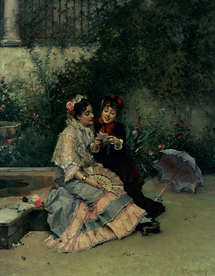 Spring Painting - Two Spanish Women by Ricardo de Madrazo y Garreta