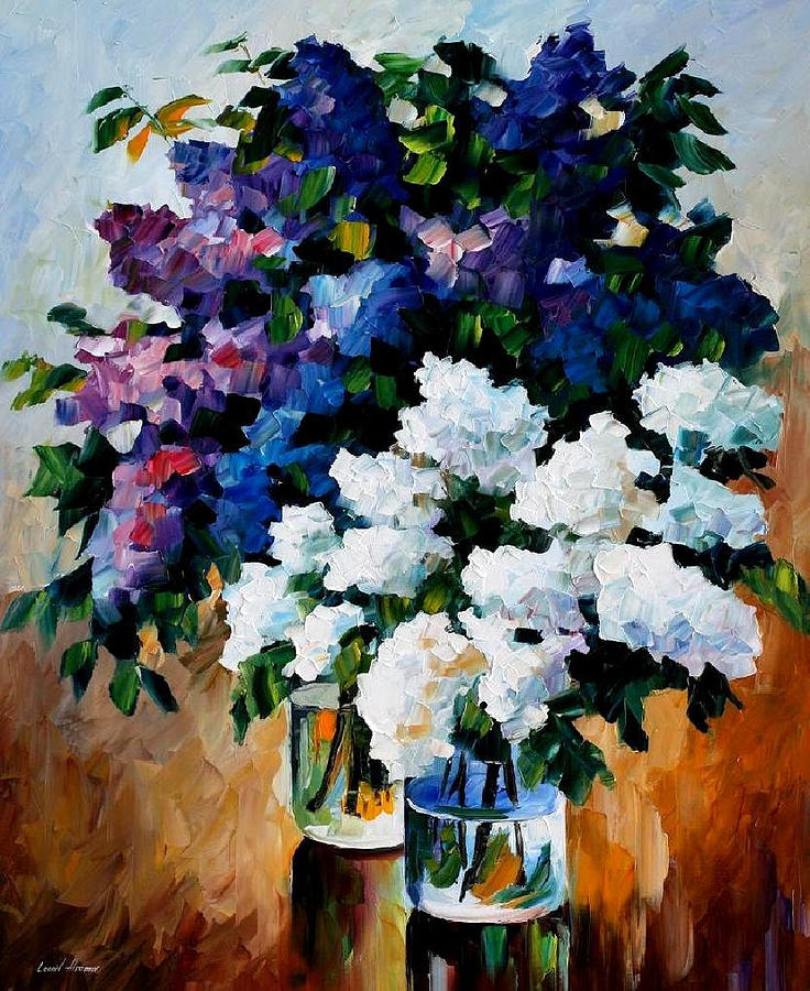 Two Spring Colors - PALETTE KNIFE Oil Painting On Canvas By Leonid ...