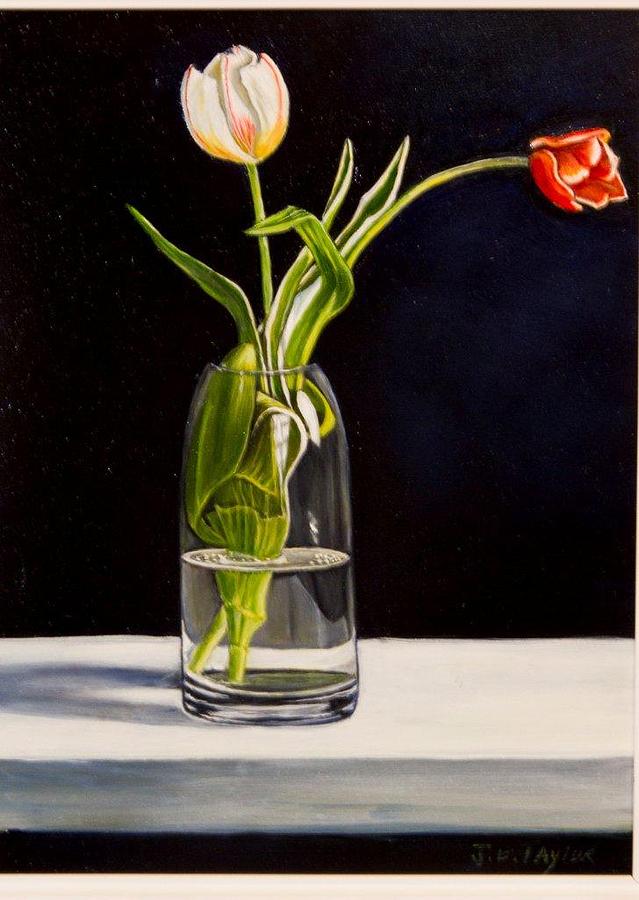 Still Life Painting - Two Spring Tulips by Joy Taylor