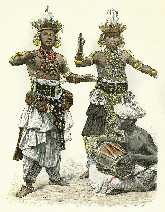 Two Sri Lankan Devil Dancers Drawing by Mary Evans Picture Library ...