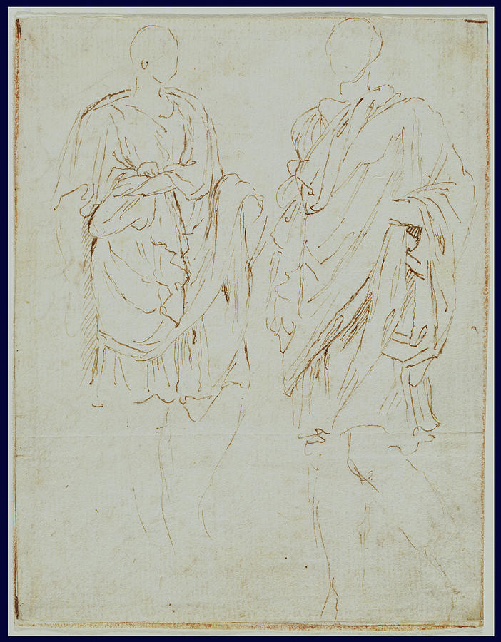 Nicolas Poussin Drawing - Two Studies Of An Ancient Statue Recto by Litz Collection