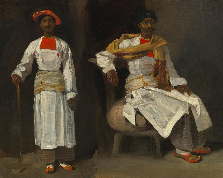 Eugene Delacroix Painting - Two Studies of an Indian from Calcutta by Eugene Delacroix