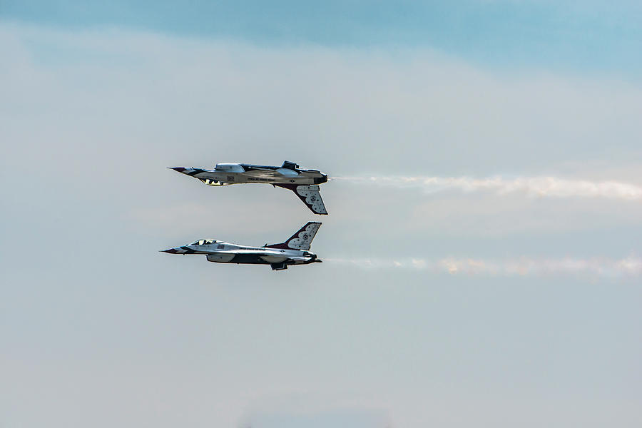 Two Thunderbird Jets Mirroring, One Photograph by Sheila Haddad - Fine ...