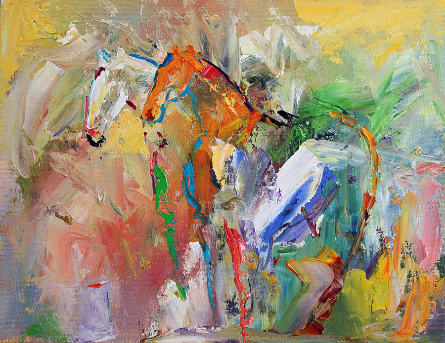 Two Together Horse 29 2014 Painting by Laurie Pace