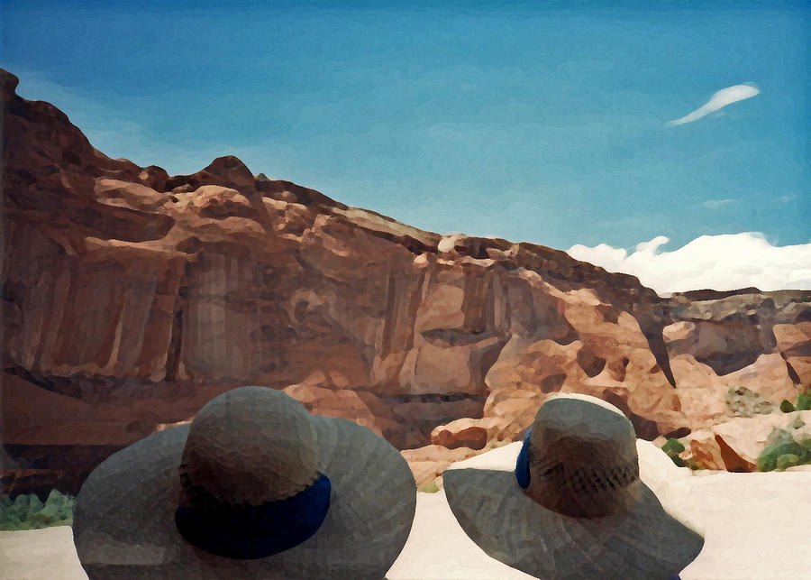 Two Tourists on the Home Tour. Canyon de Chelly 1993 Photograph by Connie Fox