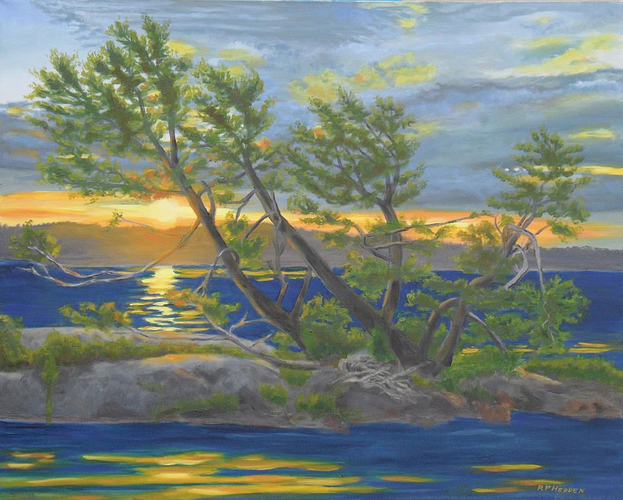 Two Tree Island-Thousand Islands Painting by Robert P Hedden