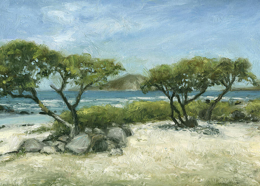 Honolulu Painting - Two Trees at Makapuu Beach by Stacy Vosberg