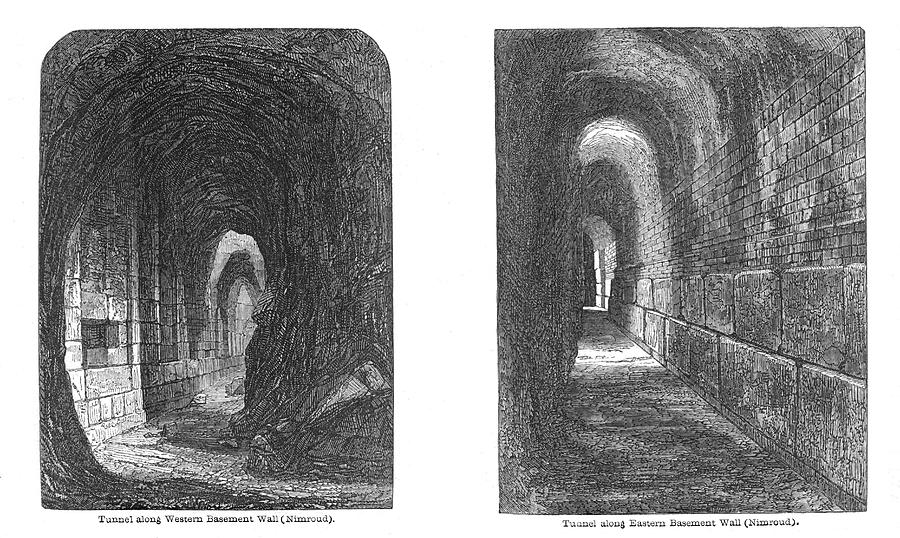 Two Tunnels Formed By Layard's Drawing by Mary Evans Picture Library