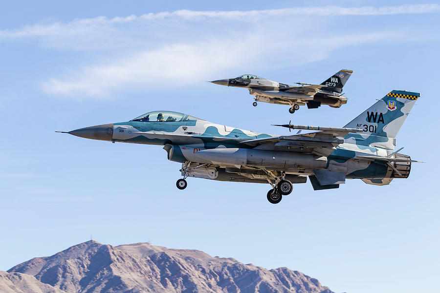 Two U.s. Air Force F-16 Fighting Falcon Photograph by Rob Edgcumbe ...