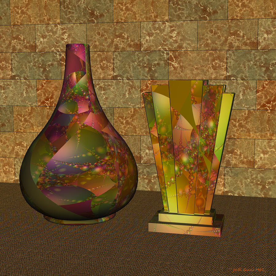 Two Vases Digital Art by Judi Suni Hall