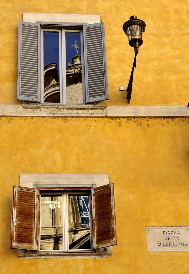 Two Windows in Rome Photograph by Caroline Stella