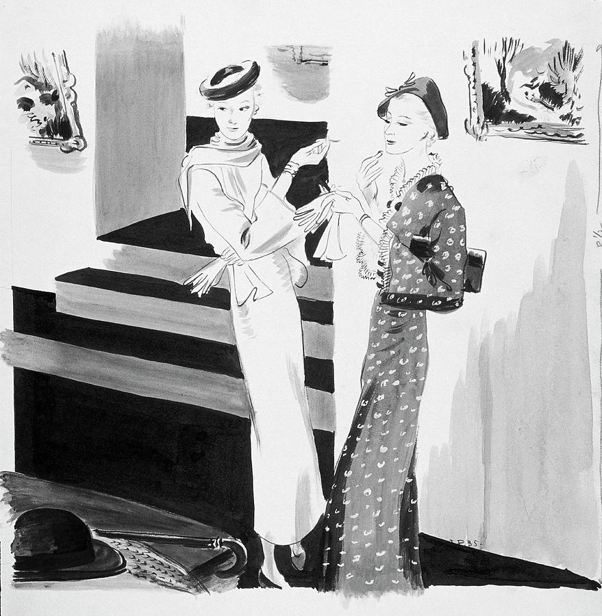 Two Women Applying Their Makeup Digital Art by Jean Pages Two Women Applying Their Makeup Digital Art by Jean Pages