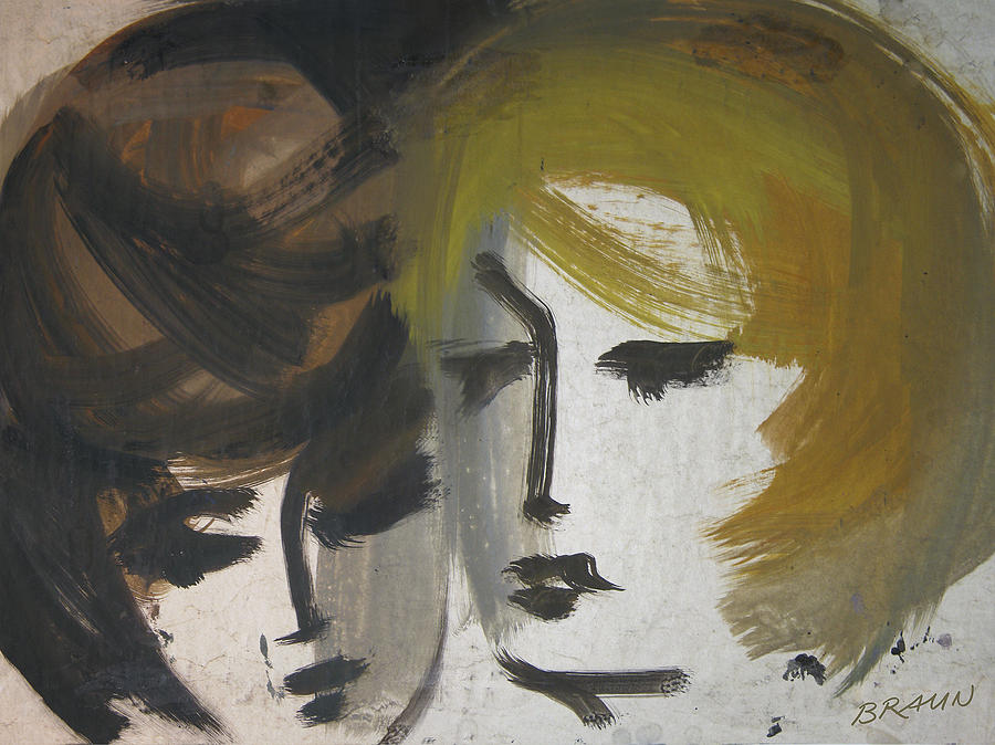 Portrait Painting - Two Women Faces by Horst Braun