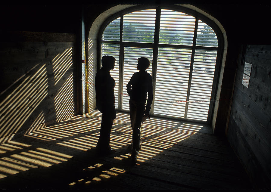 Two Women Photograph - Two Women in the Shadows by Carl Purcell