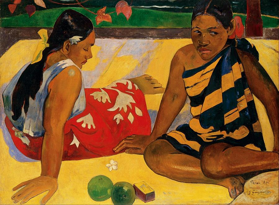 Two Women Of Tahiti Painting by Paul Gauguin