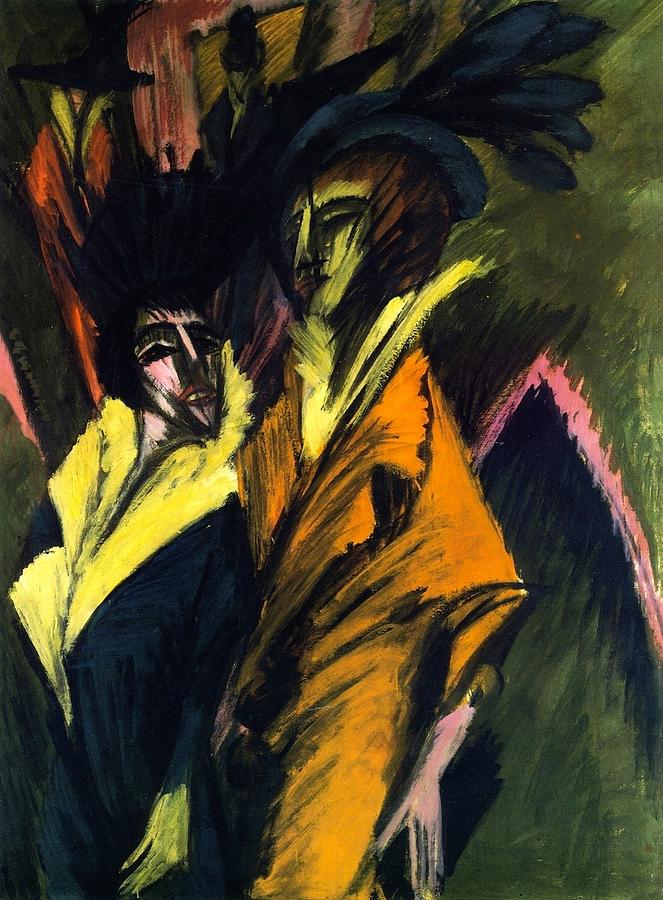 Two Women on the Street Painting by Ernst Ludwig Kirchner