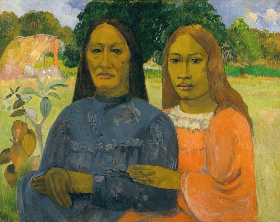 Impressionism Painting - Two Women by Paul Gauguin