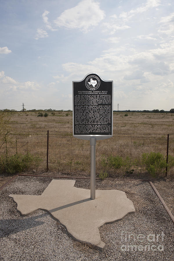 Sign Photograph - TX-13407 Weatherford Mineral Wells and Northwestern Railway by Jason O Watson