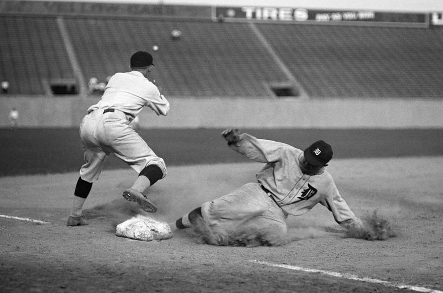 Ty Cobb sliding Photograph by Gianfranco Weiss