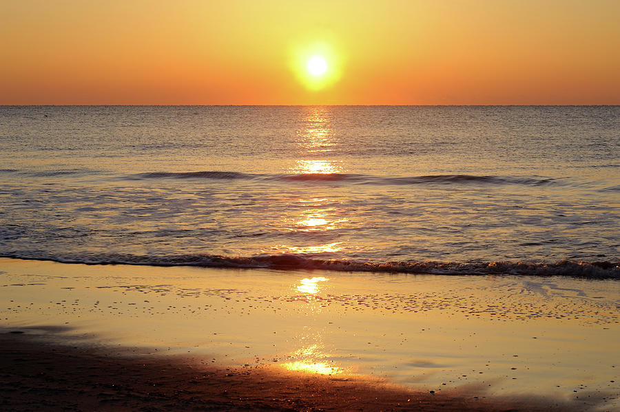 Tybee Island Beach At Sunrise Photograph by Aimintang