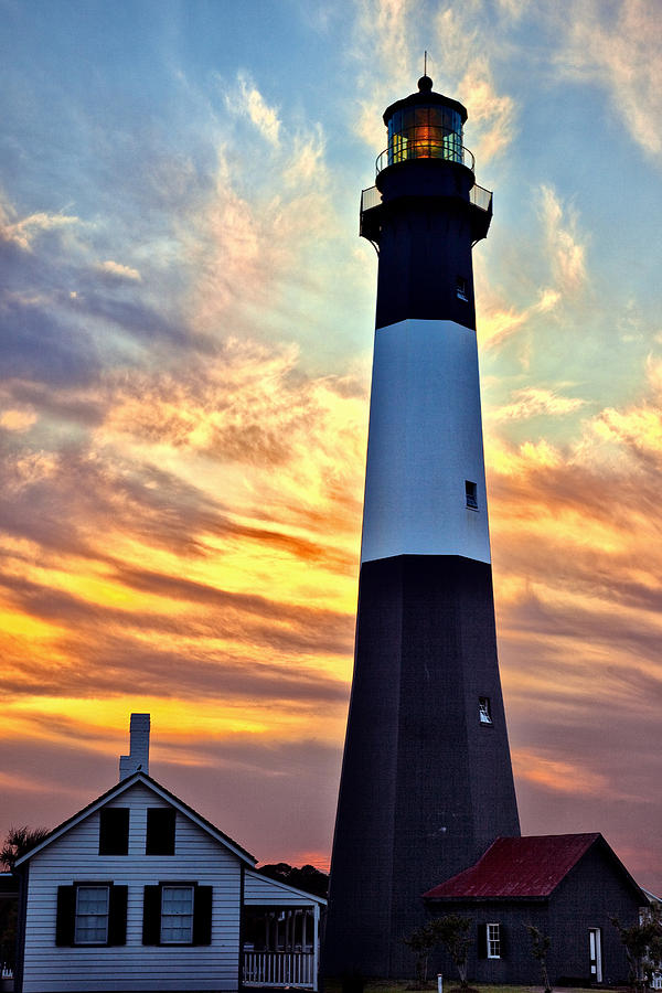 Tybee Island Light at Sunset Photograph by Diana Powell