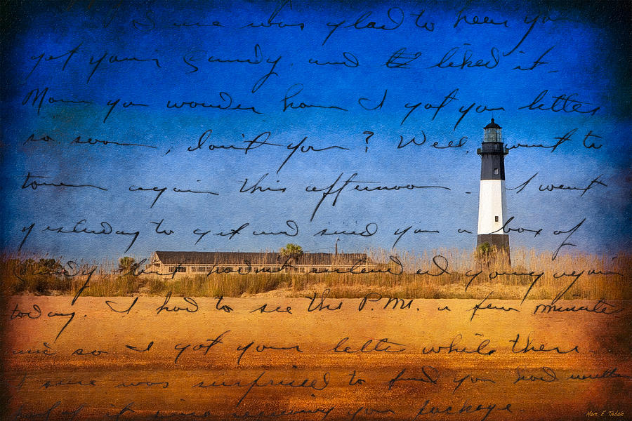 Vintage Photograph - Tybee Island Lighthouse - A Sentimental Journey by Mark E Tisdale