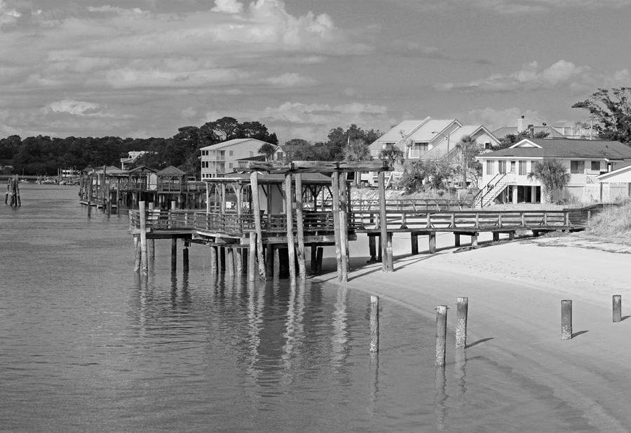 Tybee Island Scenic in Black and White Photograph by Suzanne Gaff