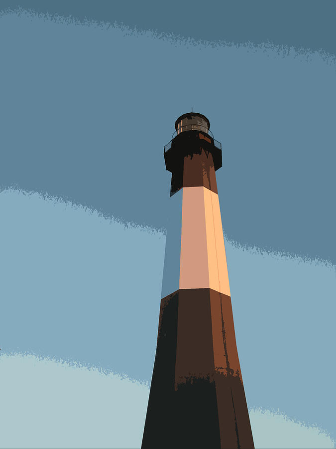 Lighthouse Digital Art - Tybee Lighthouse sunset by Rhodes Rumsey