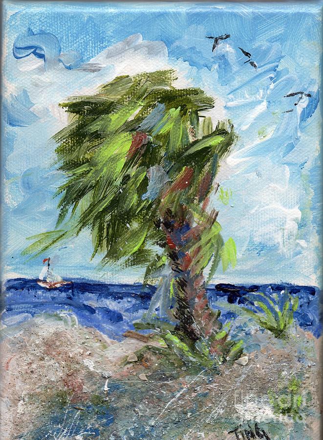 Beach Painting - Tybee Palm mini series 1 by Doris Blessington
