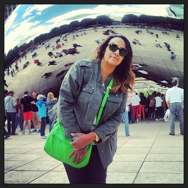 Chicago Photograph - Tyler Took This Pic Of Me At The Bean by Lianne Farbes