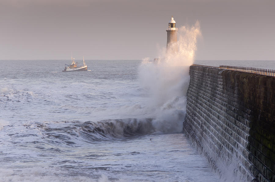 Tynemouth north pier and boat Photograph by David Head - Fine Art America