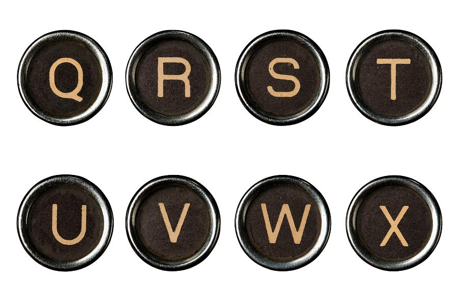 Type writer keys alphabet with clipping paths Photograph by Photovideostock