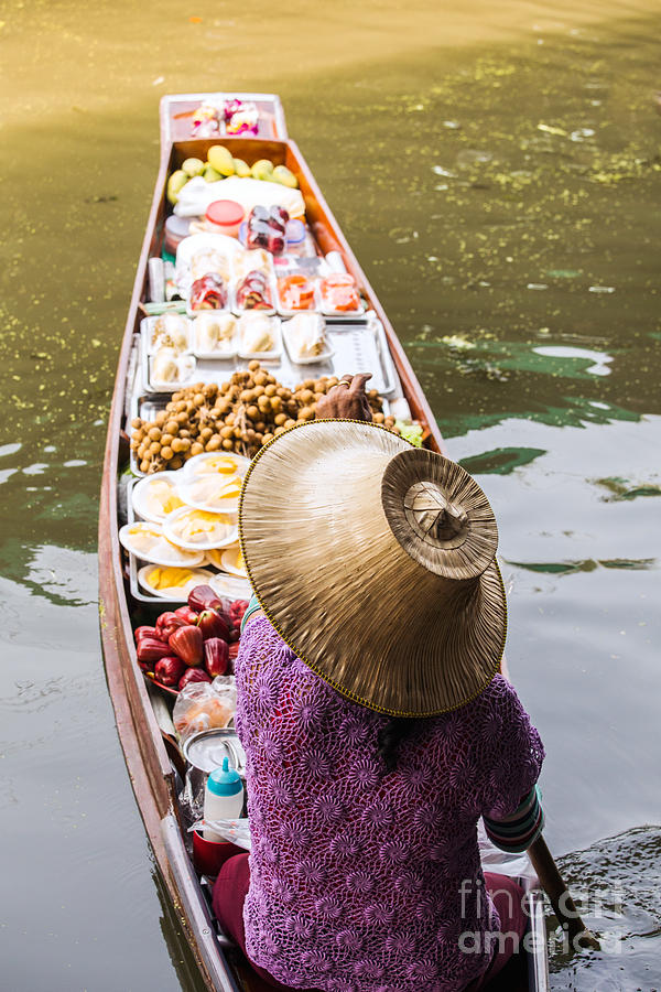 Typical boat at Damnoen Saduak floating market Photograph by Matteo Colombo