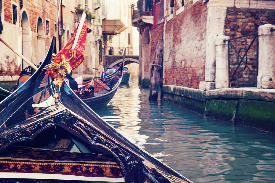 Typical Canal In Venice, From A Gondola Photograph by Matteo Colombo