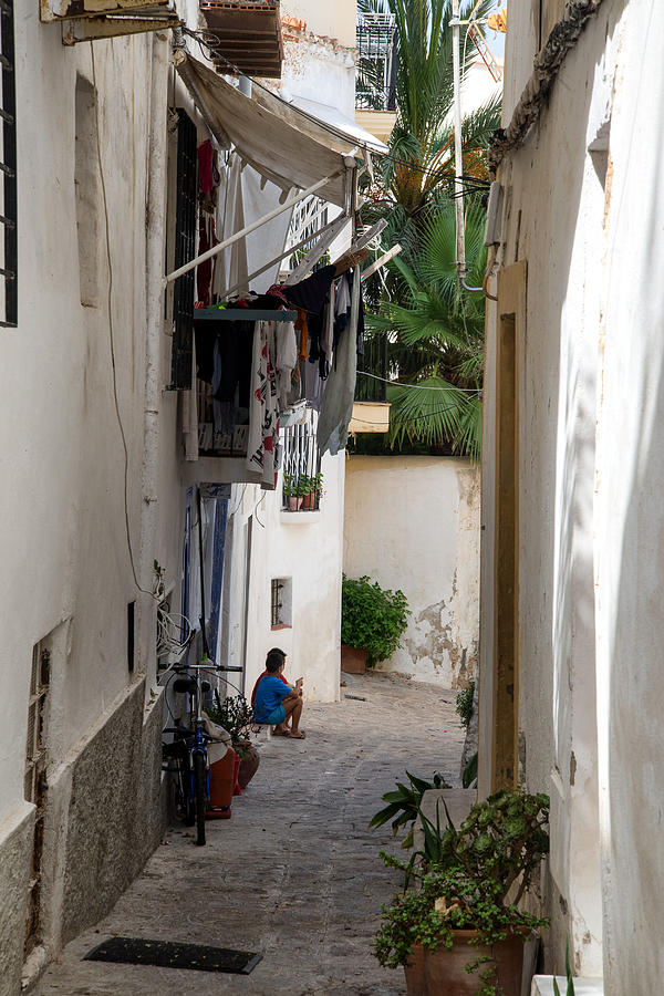 Architecture Photograph - Typical old Mediterranean alley between old houses by Matthew Gibson