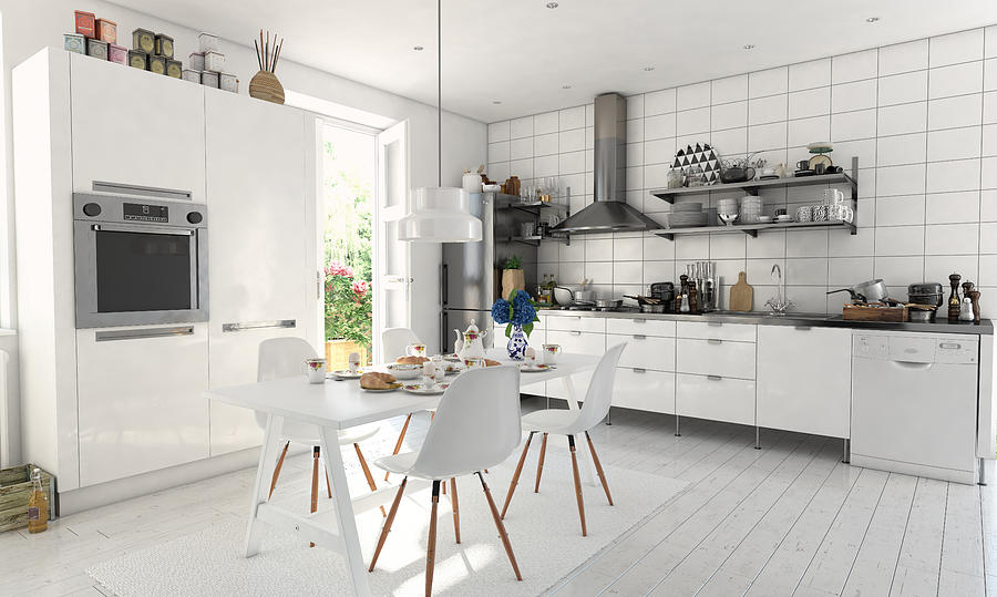 Typical Scandinavian Kitchen Interior Photograph by Eoneren