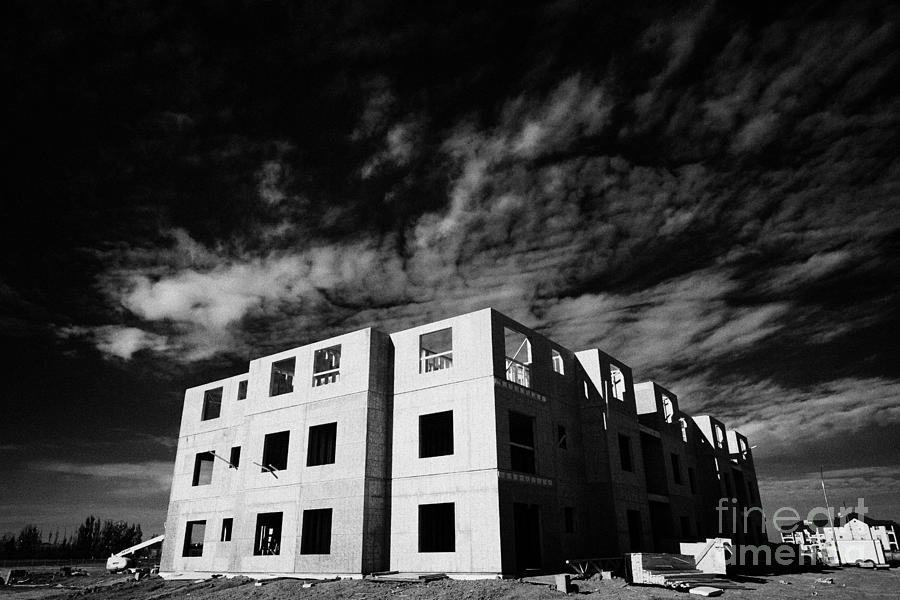 Architecture Photograph - typical timber framed condominium block construction with sheet panels Saskatchewan Canada by Joe Fox