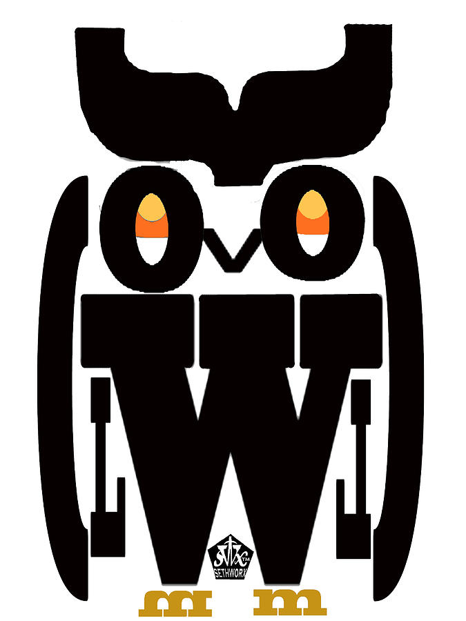 Owl Digital Art - TypoOwl by Seth Weaver