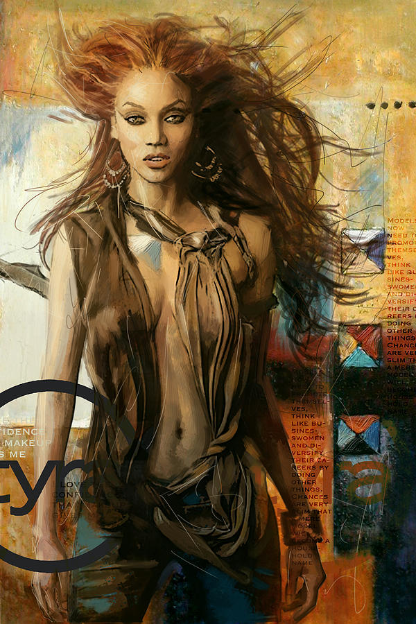 Hollywood Painting - Tyra Banks by Corporate Art Task Force