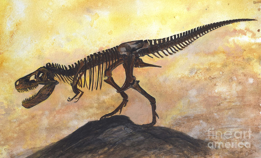 Dinosaur Digital Art - Tyrannosaurus Rex Dinosaur Skeleton by Harm Plat