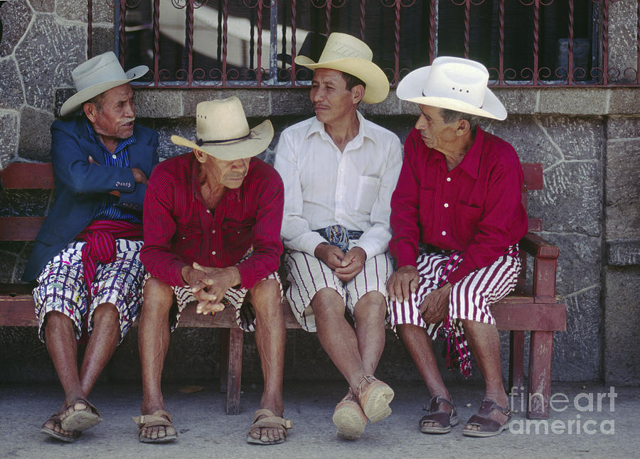 Tzutujil Men - Santiago Atitlan Guatemala Photograph by Craig Lovell