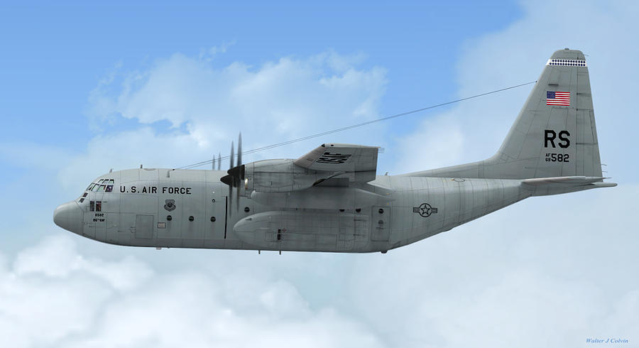 U. S. Air Force C-130 Hercules Digital Art by Walter Colvin