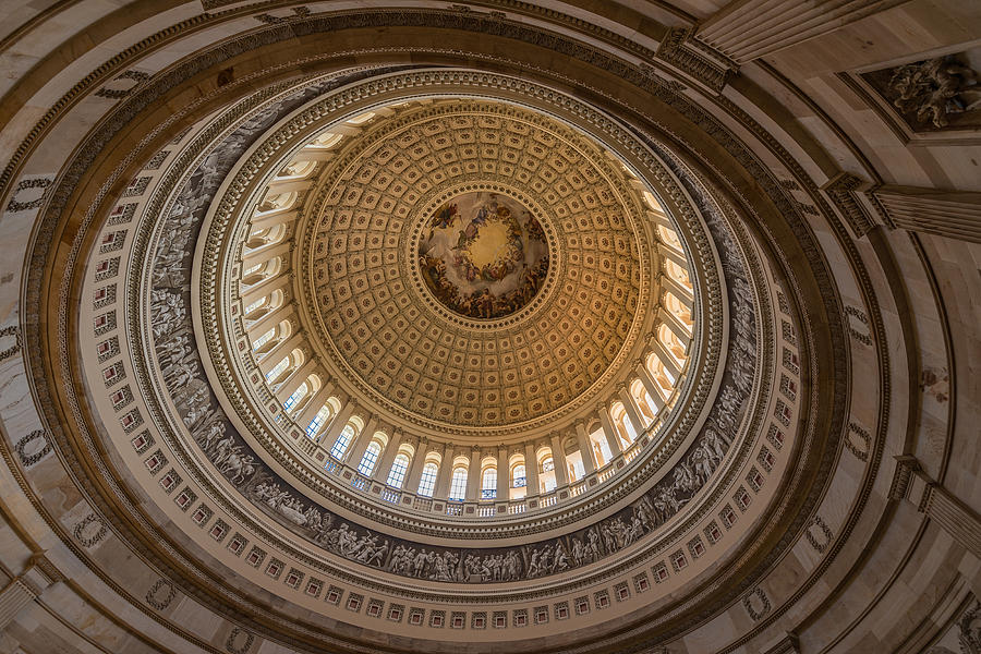 Architecture Photograph - U S Capitol Rotunda by Steve Gadomski