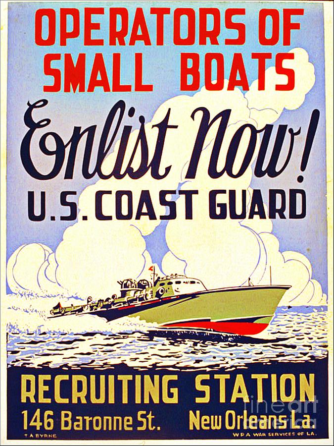 Boat Photograph - U S Coast Guard Poster 1941 by Audreen Gieger
