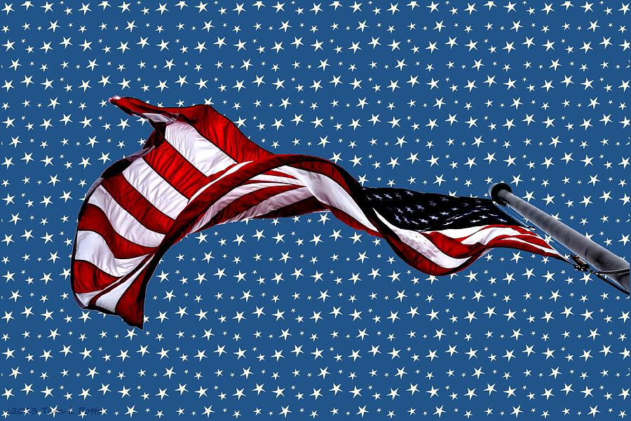 U. S. Flag on Starred Background Photograph by Tara Potts
